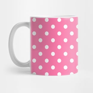 Pink and White Polka Dots Pattern Mug